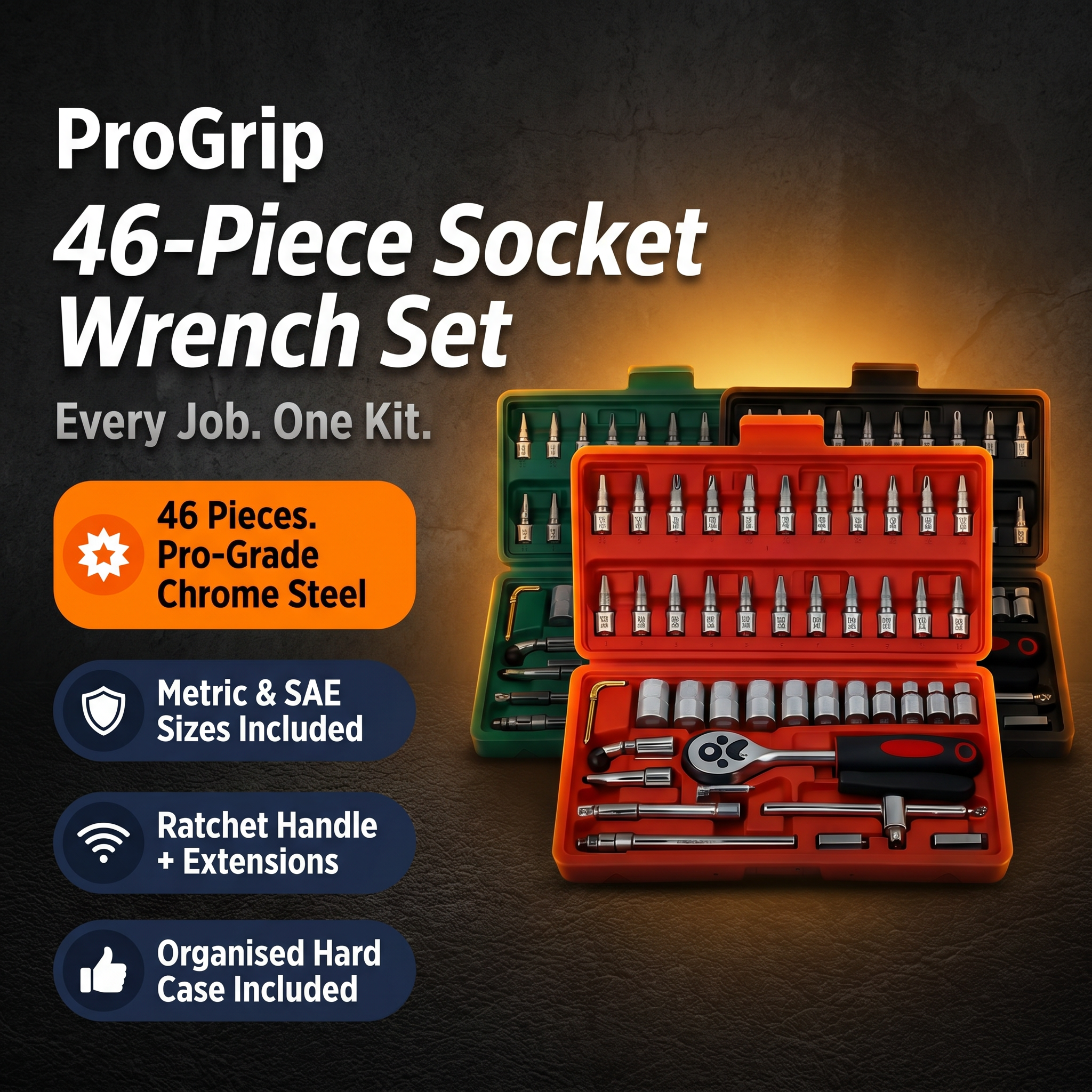 Premium Multi-Function Socket Wrench Set (Complete Tool Kit)