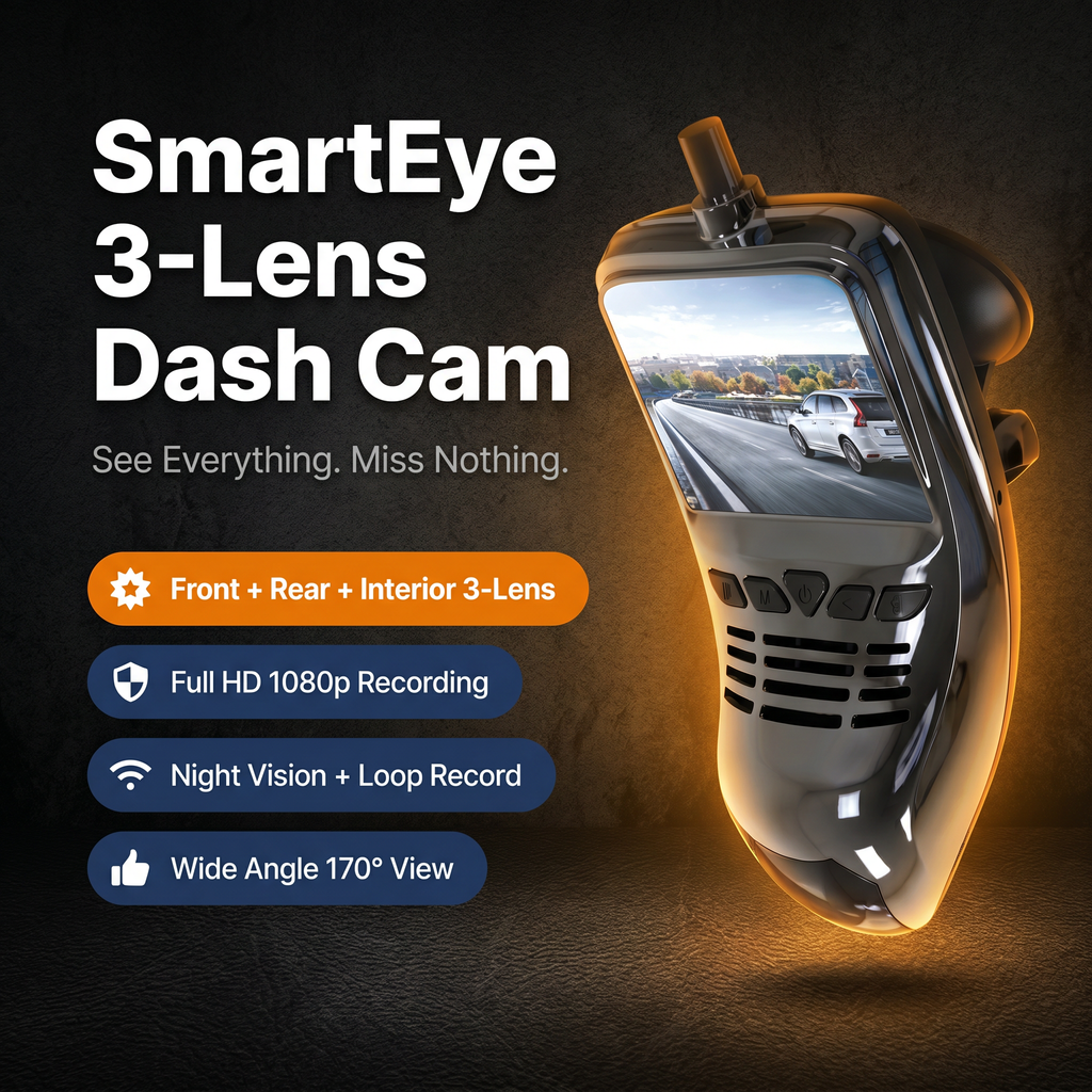 SmartEye Full HD Dash Cam – WiFi-Enabled DVR with Night Vision