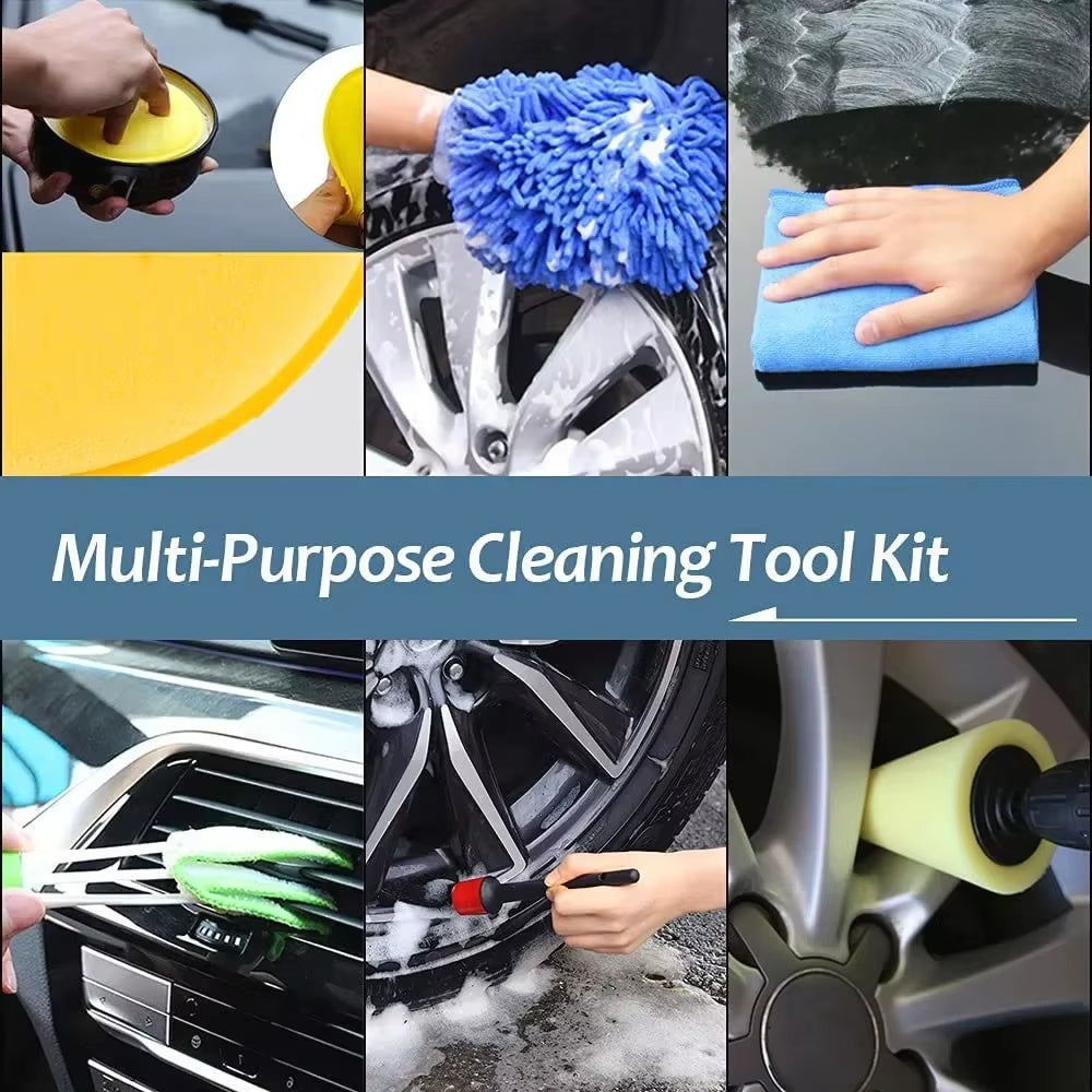DetailKit Pro 17-Piece Car Detailing Brush Set – Complete Interior Cleaning Kit