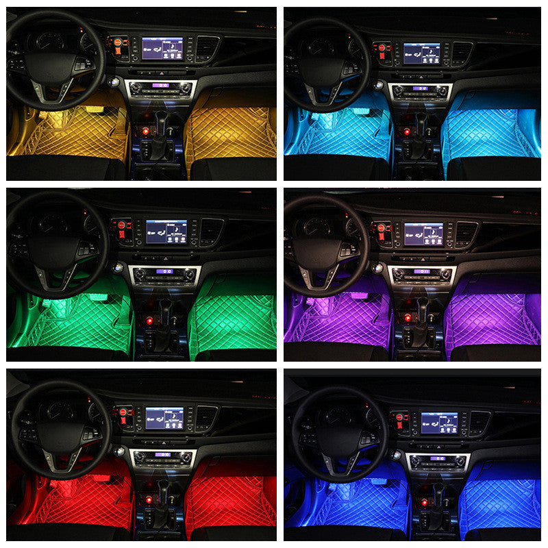 AuraGlow Wireless RGB Car Interior LED Ambient Lighting Kit with Music Sync