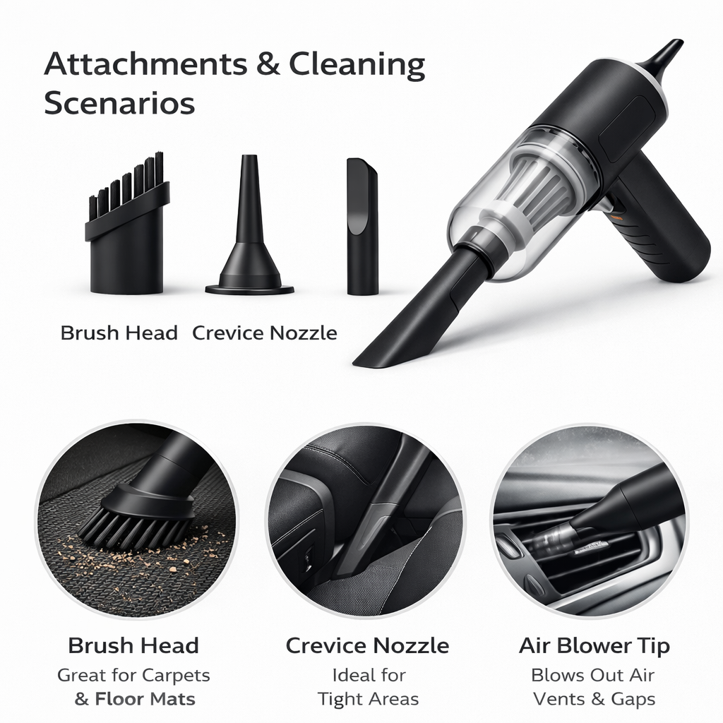 DriveForce 1200mAh Cordless Car Vacuum – Compact & Powerful
