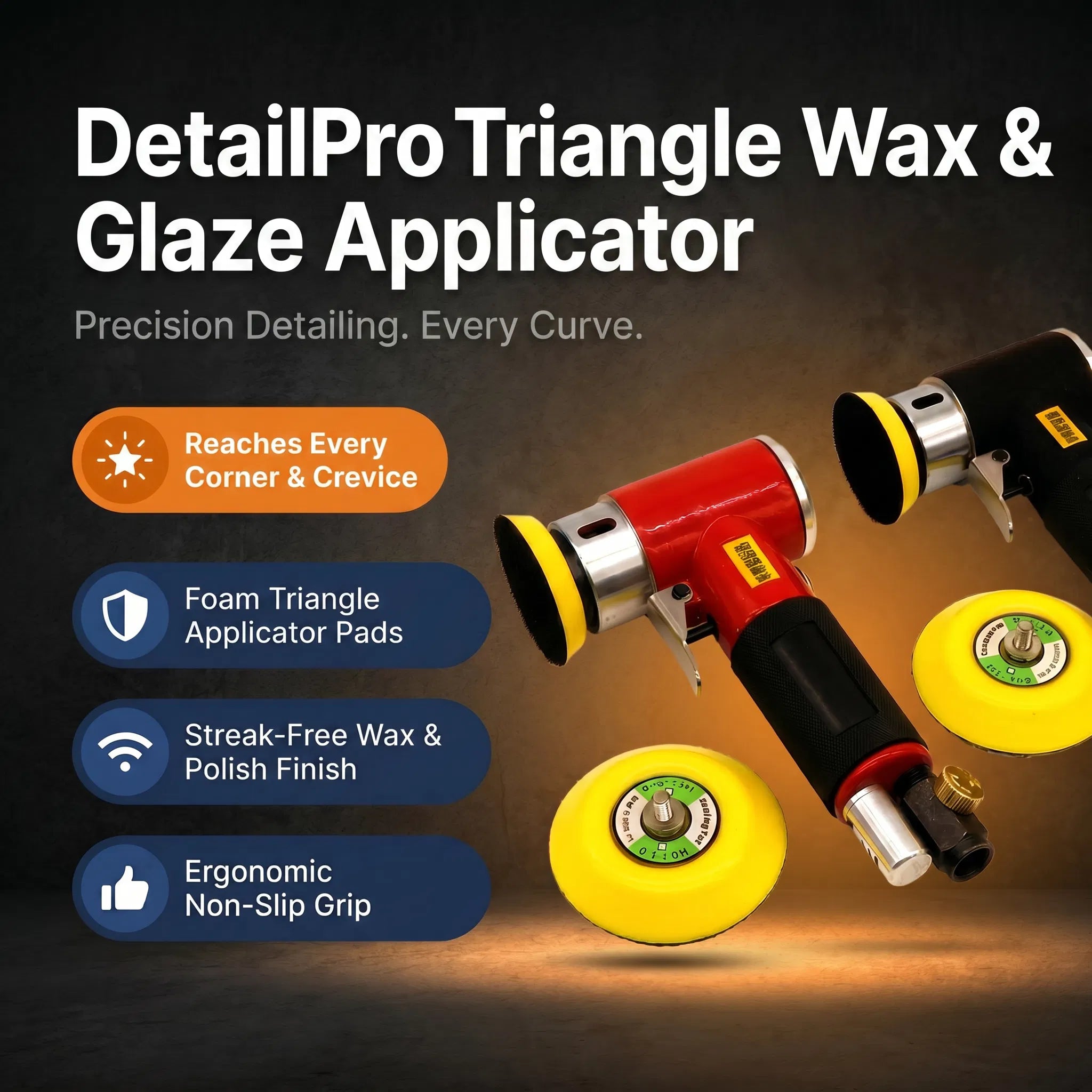 DetailPro Triangle Wax & Glaze Applicator – Professional Detailing Tool