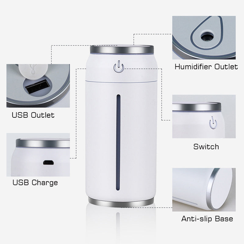 AirFresh 220ml Car Humidifier & Aroma Diffuser – USB Powered